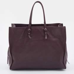 Pre Owned حقيبة بالنسياغا بابيير A4 جلد أحمر