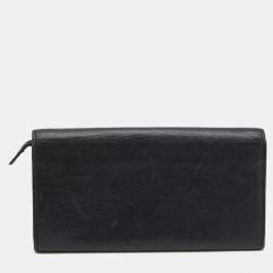 مملوكة مسبقًا  Balenciaga Black Leather City Flap Continental Wallet