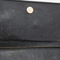 مملوكة مسبقًا  Balenciaga Black Leather City Flap Continental Wallet