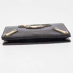 Pre Owned Balenciaga Black Python Amp Plate Chain Clutch