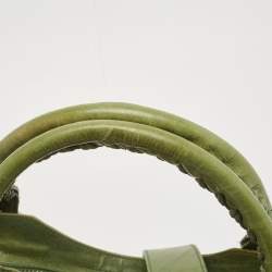 مملوكة مسبقًا Balenciaga Olive Green Leather GSH Classic City Bag