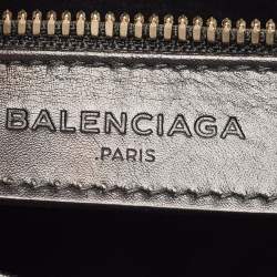 Pre Owned Balenciaga Black Python and Leather Mini Maillon All Afternoon Tote