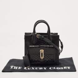 Pre Owned Balenciaga Black Python and Leather Mini Maillon All Afternoon Tote