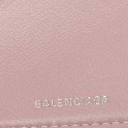 Pre Owned Balenciaga Light Pink Leather Cash Mini Wallet