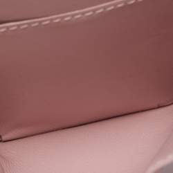 Pre Owned Balenciaga Light Pink Leather Cash Mini Wallet