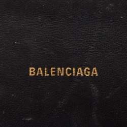 Pre Owned Balenciaga Black Leather XS Hourglass Top Handle Bag