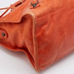Pre Owned Balenciaga Tangerine Leather RH Classic Part Time Tote