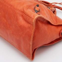 Pre Owned Balenciaga Tangerine Leather RH Classic Part Time Tote