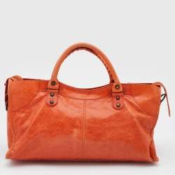 Pre Owned Balenciaga Tangerine Leather RH Classic Part Time Tote