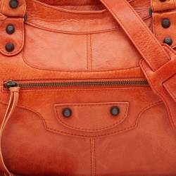 Pre Owned Balenciaga Tangerine Leather RH Classic Part Time Tote