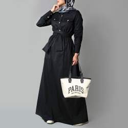 Pre Owned Balenciaga Off White Canvas and Leather Small Cities Paris Jumbo Tote