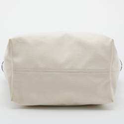 Pre Owned Balenciaga Off White Canvas and Leather Small Cities Paris Jumbo Tote