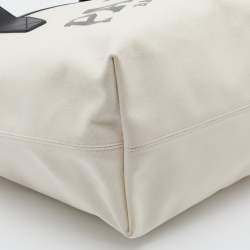 Pre Owned Balenciaga Off White Canvas and Leather Small Cities Paris Jumbo Tote