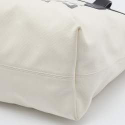 Pre Owned Balenciaga Off White Canvas and Leather Small Cities Paris Jumbo Tote
