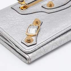 Pre Owned محفظة كونتينينتال بالنسياغا سيتي جلد فيرت بوكر بقلاب