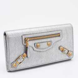 Pre Owned محفظة كونتينينتال بالنسياغا سيتي جلد فيرت بوكر بقلاب