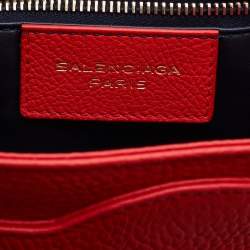 Pre Owned حقيبة بالنسياغا جلد بني فاتح مشبك أنبوبي بيد علوية