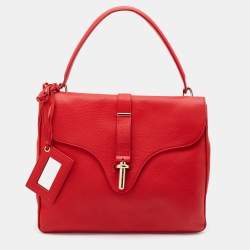 Pre Owned حقيبة بالنسياغا جلد بني فاتح مشبك أنبوبي بيد علوية