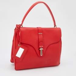 Pre Owned حقيبة بالنسياغا جلد بني فاتح مشبك أنبوبي بيد علوية