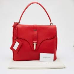 Pre Owned حقيبة بالنسياغا جلد بني فاتح مشبك أنبوبي بيد علوية