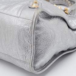 مملوكة مسبقًا Balenciaga Gris Aluminum Leather RGH City Tote