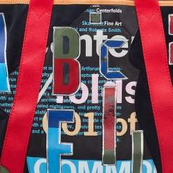 Pre Owned Balenciaga Multicolor Suede and Leather Alphabet Shopper Tote