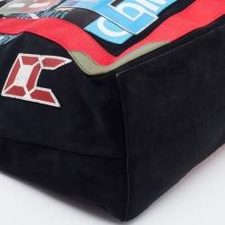 Pre Owned Balenciaga Multicolor Suede and Leather Alphabet Shopper Tote