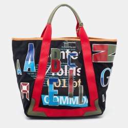 Pre Owned Balenciaga Multicolor Suede and Leather Alphabet Shopper Tote