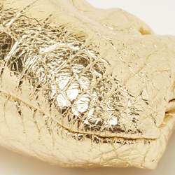 مملوكة مسبقًا Balenciaga Gold Croc Embossed Laminated Leather Cloud XI Clutch Bag