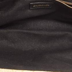 مملوكة مسبقًا Balenciaga Gold Croc Embossed Laminated Leather Cloud XI Clutch Bag