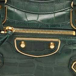 Pre Owned حقيبة بالنسياغا ميني سيتي جلد أحمر بإكسسوار ذهبي