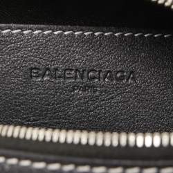 Pre Owned Balenciaga Black Leather Round Air Hobo