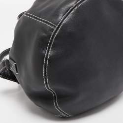 Pre Owned Balenciaga Black Leather Round Air Hobo