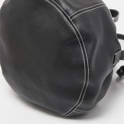 Pre Owned Balenciaga Black Leather Round Air Hobo
