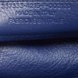 Pre Owned Balenciaga Navy Blue Leather Mini Papier A4 Tote