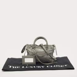 Pre Owned Balenciaga Grey Leather Mini Neo Classic Tote