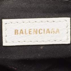 Pre Owned Balenciaga White Graffiti Leather Small City Tote 