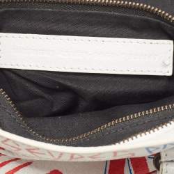 Pre Owned Balenciaga White Graffiti Leather Small City Tote 