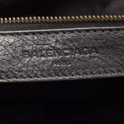 Pre Owned Balenciaga Black Graffiti Leather City Tote