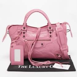 Pre Owned Balenciaga Pink Leather RH City Tote