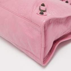 Pre Owned Balenciaga Pink Leather RH City Tote