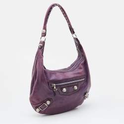 Balenciaga Raisin Chevre Leather GSH Hobo