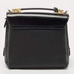 Pre Owned Balenciaga Black Leather and Croc Embossed Le Dix Cartable Top Handle Bag