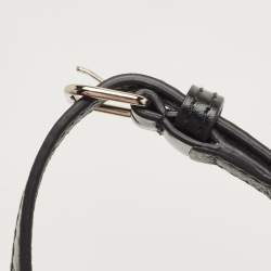 Pre Owned Balenciaga Black Leather and Croc Embossed Le Dix Cartable Top Handle Bag