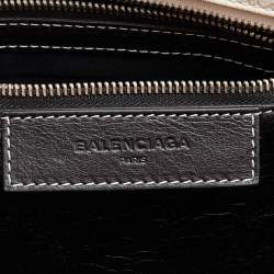 Pre Owned Balenciaga Multicolor Striped Leather Medium Bazaar Shopper Tote