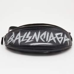 Balenciaga Black Leather Souvenir Belt Bag