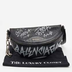 Balenciaga Black Leather Souvenir Belt Bag