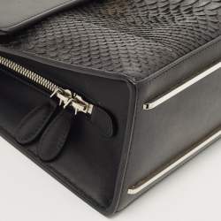 مملوكة مسبقًا حقيبة بالنسياغا "لو ديكس كارتابل" يد علوية جلد ثعبان و جلد أسود