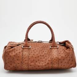 مملوكة مسبقًا Balenciaga Brown Ostrich Leather Whistle Satchel 
