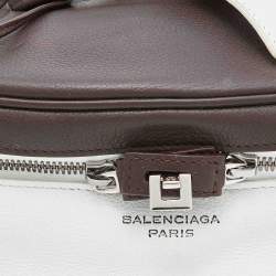 مملوكة مسبقًا Balenciaga Brown/White Leather Top Handle Bag